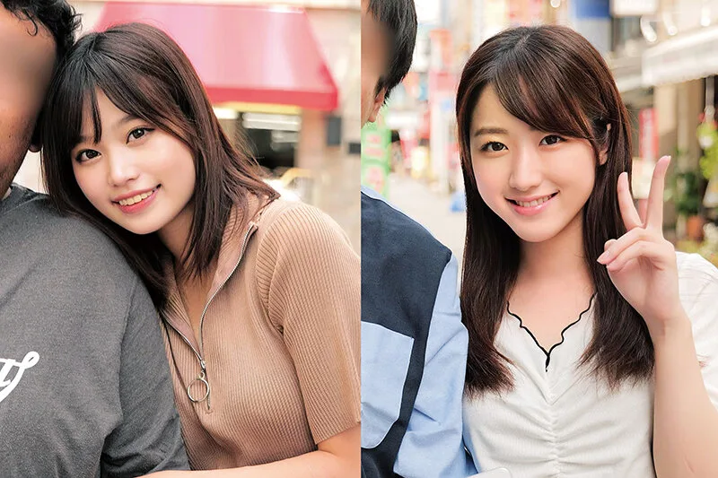 恥じらいたっぷり素人女子大生カップルが挑戦!なりきりダッチワイフカップルゲーム!彼氏が見ている目の前でイケメンAV男優に耳元で甘い吐息を吹きかけられ、見つめられながら全身まさぐられ、激ピストンされても彼女が動かなければ賞金30万! みなみちゃん つきのちゃん サンプル画像1
